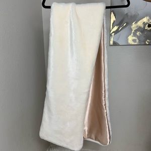 Cream Fur Shawl with Champagne Lining